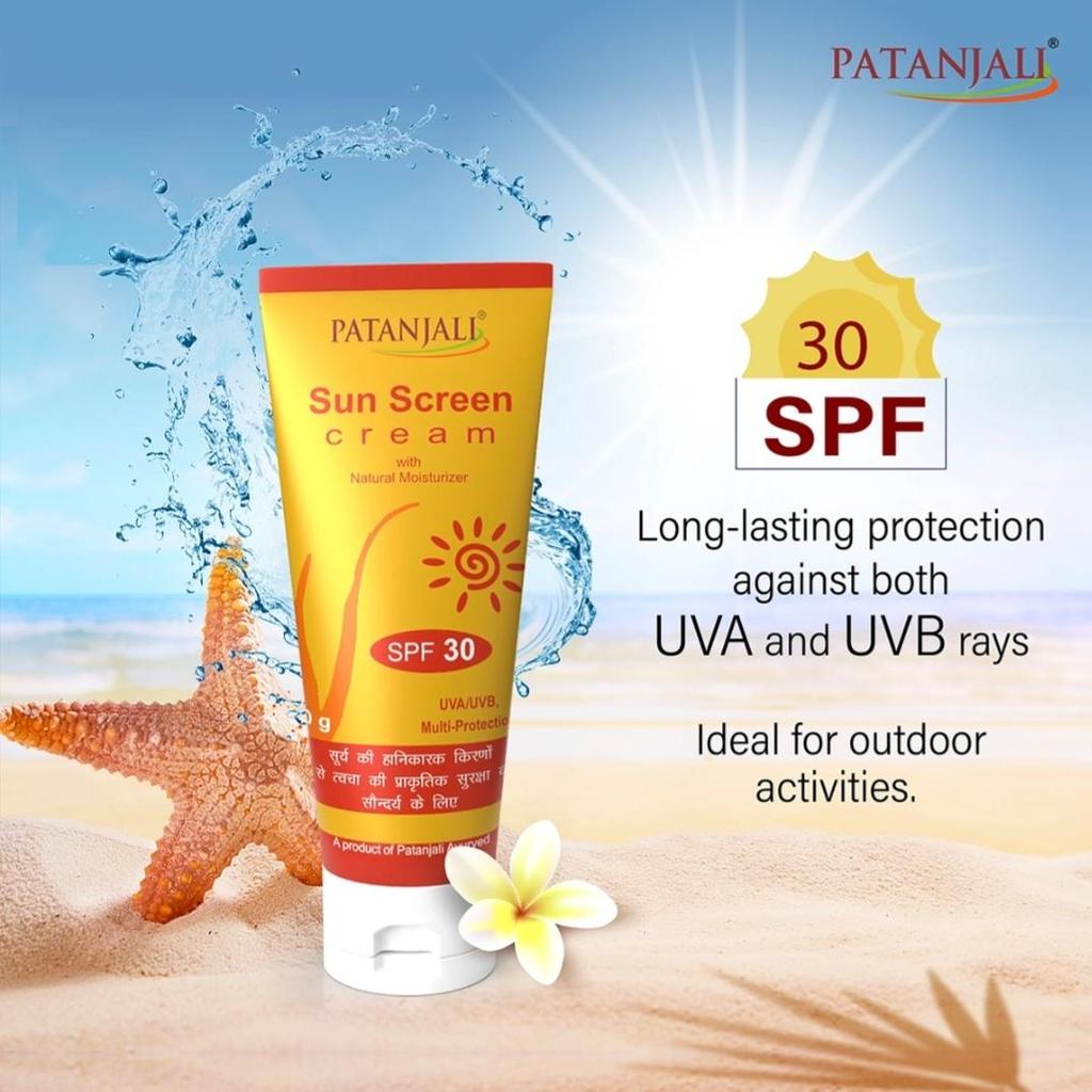 Уход за лицом Солнцезащитный крем для лица Patanjali Sun Screen Cream SPF30