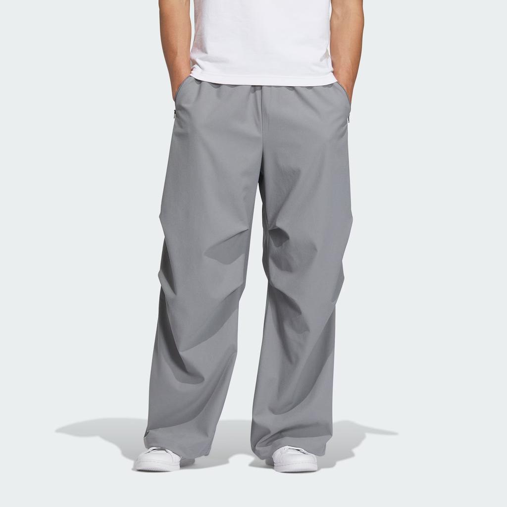 Adidas Originals FW23 Solid Color Drawstring Loose Knit Joggers Men Bottoms Grey IZ1531