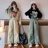 Kid Girls Sweater+Cargo Pants 2Pcs Suit Autumn Teen Clothing Set Fashion Letter Printing Outfits Spring Tracksuit 3-14 Years