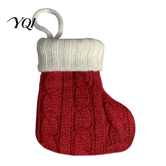 Mini Christmas Stockings Knitted Stocking Ornaments, Knit Xmas Tree Hanging Decor, Small Indoor Holiday Party Supplies Pendants for Tree, Mantel,