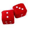 Universal Blue VINTAGE Rear Mirror Accessories Tech Auto Red Car Hanging Fuzzy Plush Dice