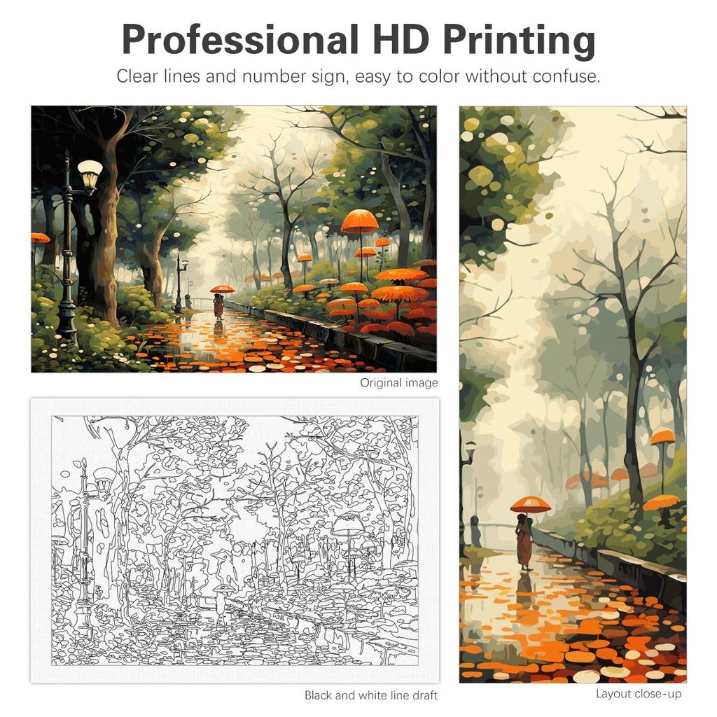 Рамка для рисования по номерам, садовый пейзаж для взрослых, наборы для поделок, рисование по номерам, ручная работа для домашнего декора, 40x50 см