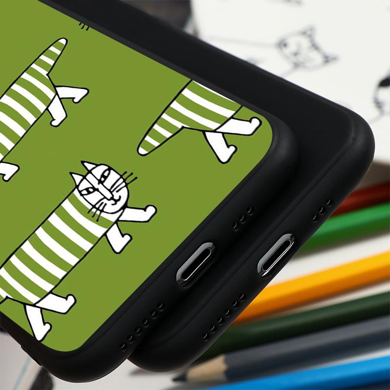 Fashion Lisa Larson Soft Black Phone Case for iPhone 11 12 13 Pro XS MAX 8 7 6 6S Plus X 5S SE 2020 XR 12 Mini Phone Case Cover