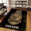 Custom Name Futebol Clube do Porto Flannel Pattern Square Carpet,Area Rug,Carpet Rug for Living Room Bedroom Sofa Playroom Decor,Non-slip Floor Mat