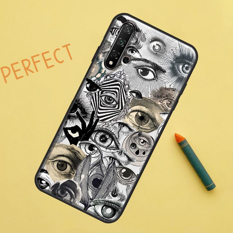 Страшные Глаза Лица Для Huawei Nova Y91 Y70 Y72 Y73 Y60 Y90 Y61 8i 7i 11i 12i 12s 9 10 SE P20 P30 P40 Lite Чехол