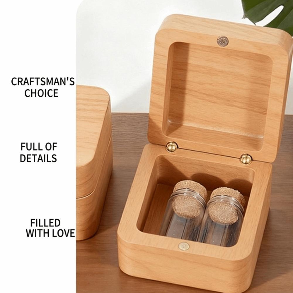 Magnetic Pet Hair Memorial Box Cartoon Memorial Container Wooden Keepsake Box Pet Souvenirs