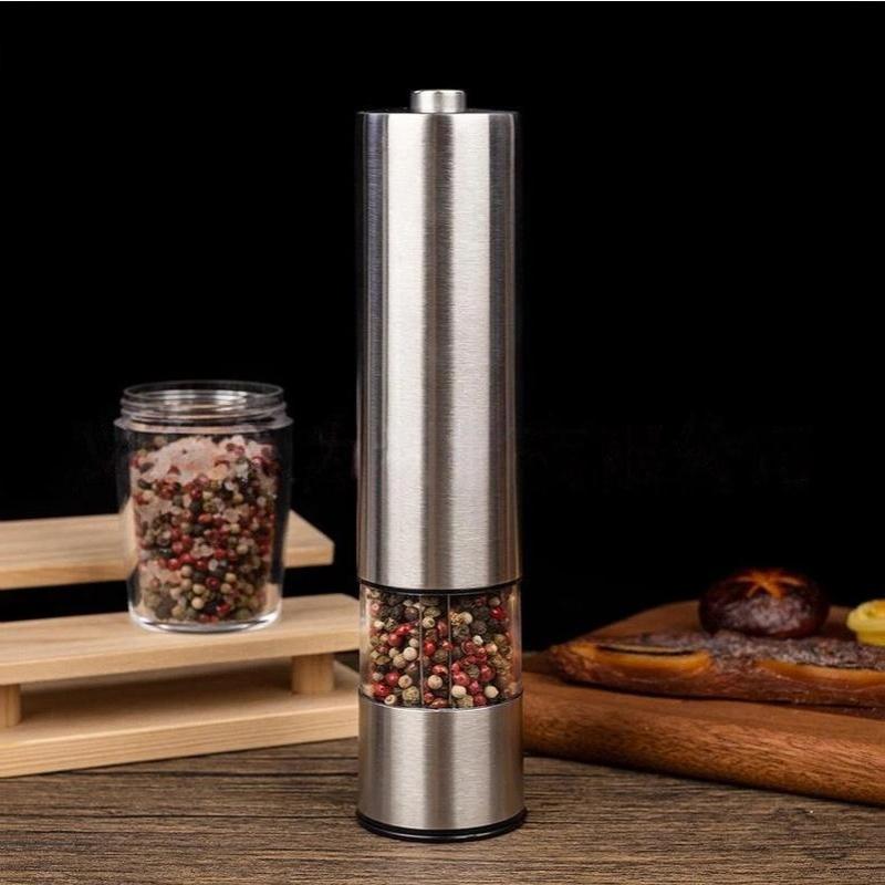 1 шт. Автоматическая мельница для специй из нержавеющей стали со светодиодным индикатором, работающая от батареек, для домашней кухни