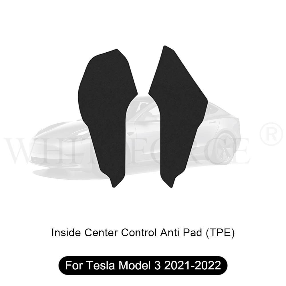 For Tesla Model 3 Highland 2024 Center Leather Kick Mat Model 3/Y - TPE Waterproof Mat on Both Sides of Center Control