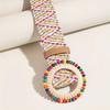 Colorful Boho Straw Weave Belt Retro Ethnic Style Waistband Fashion Bohemian Style Belt  Women