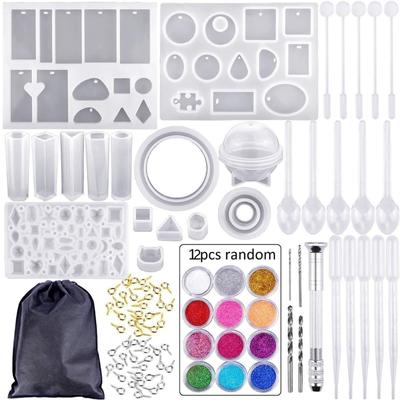 94 шт. формы для литья из смолы и набор инструментов DIY силиконовая форма для эпоксидной смолы ожерелье изготовление ювелирных изделий ремесленная форма для энтузиастов