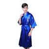 Men Nightgown Dragon Embroidery Silky Satin V Neck Chinese Style Lace-up Strap Long Sleeves Tang Suit Mid-Length Home Pajamas