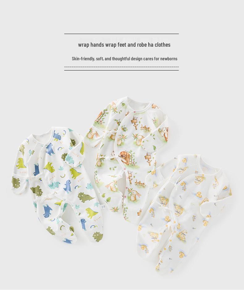 Хлопковый боди для малыша с рукавами и штанинами, комбинезон для новорожденного на все сезоны, наряд младенца-монаха