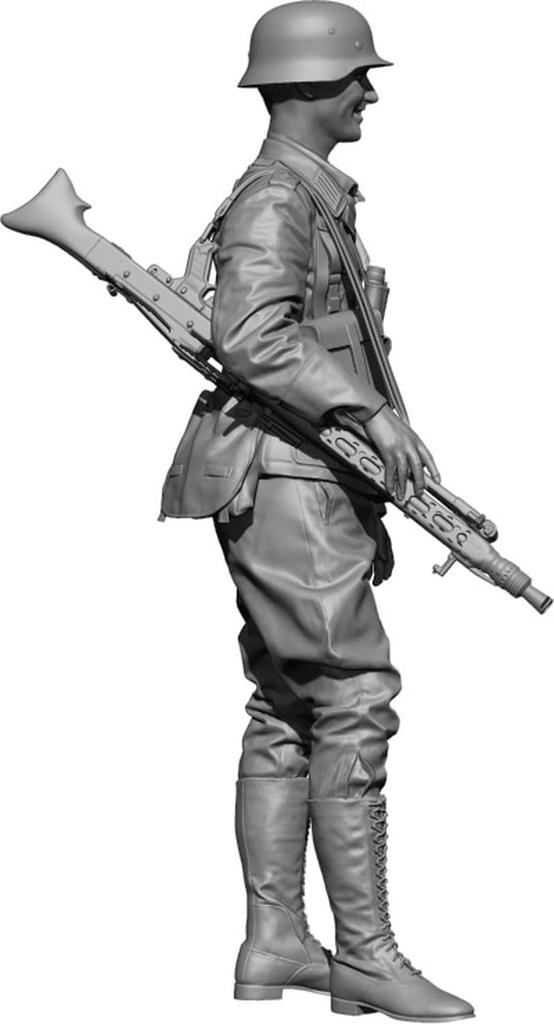 H3 Models WWII German Africa Machine Gunner 3D Printer Kit HS24094 1/24 (Human)