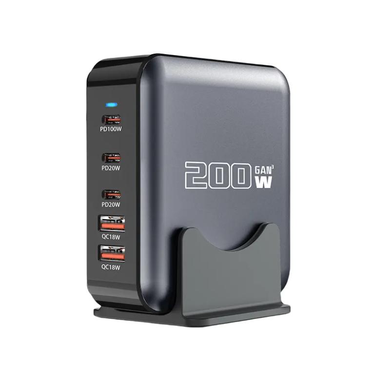 200 Вт GaN Зарядное устройство USB Multi Type C 100 Вт Зарядная станция Перезаряжаемый Универсальный Адаптер питания для ноутбука Экологичный Macbook Pro НОВЫЙ