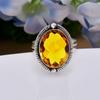 Кольцо из стерлингового серебра 925 пробы с цитрином V5126, Желтое кольцо, Овальное кольцо, Подарок на День святого Валентина, Подарок для нее, Подарок на день рождения, Украшения ручной работы, Серебряные украшения, Ун