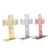 Акриловый Крест с Писанием и Подставкой Религиозный Церковный Напольный Распятие Католический Молитвенный Реликвии Украшение для Дома Офиса