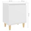 Прикроватные тумбы с ножками из массива дерева 2 шт Белые 40x30x50 см