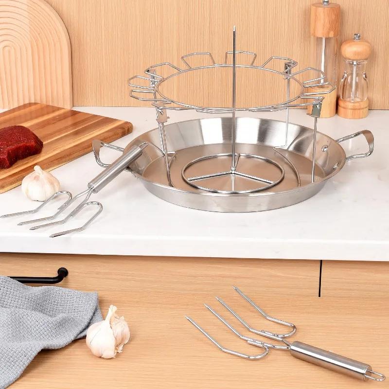 Нержавеющая сталь жареная куриная тарелка подставка для куриных ножек гриль-барбекю инструменты для барбекю на открытом воздухе