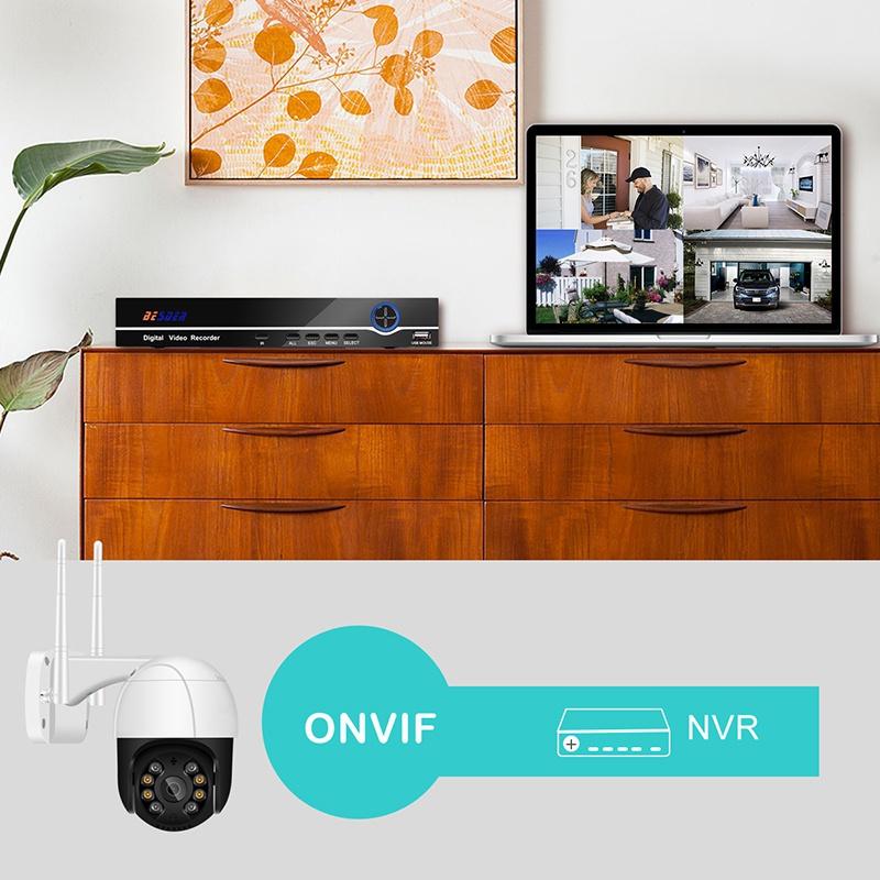 1080P Wi-Fi PTZ уличная IP-камера двустороннее аудионаблюдение 4-кратный цифровой зум красочное ночное видение высокоскоростная купольная беспроводная PTZ-камера домашней безопасности