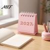 Clear Date Tracking Planner Mini Desk Calendar 2027, Jan. 2027 to Dec. Standing Flip Small Portable Desktop Organizer Calendar, 12 Monthly