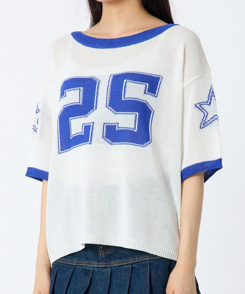 ANDTHEOTHER Oversized Round Neck Short Sleeve Knit Blue
