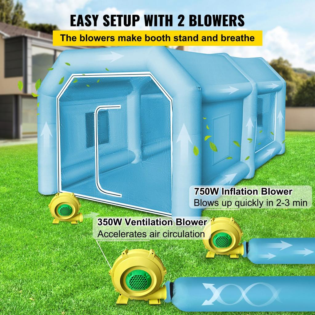 VEVOR Inflatable Tent, 13 x 8 x 7 ft Inflatable Spray Booth Custom Tent