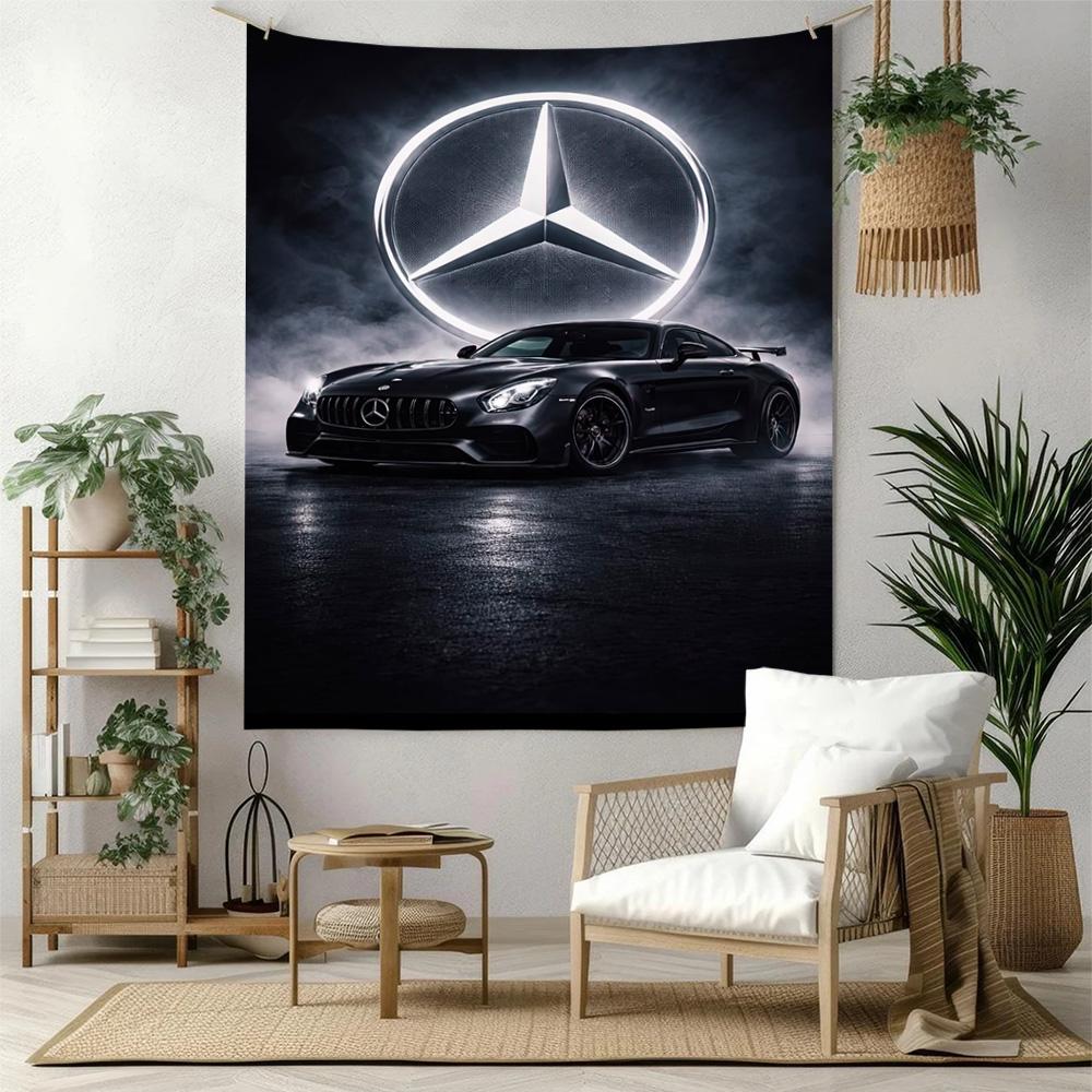 Mercedesbenz1 Wall Decor Tapestry Art For Pet Memorial Birthdaywedding Party Backdrop Family Gift
