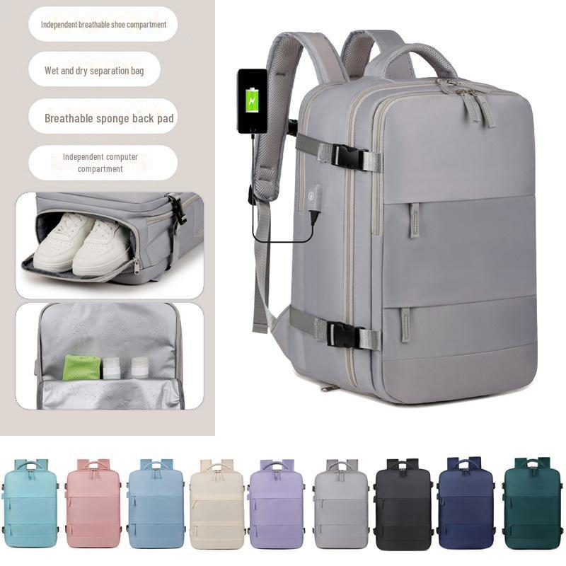 Unisex Business & Travel Backpack - Large Capacity, Expandable, Stylish Design for Short Trips & Laptop Storage