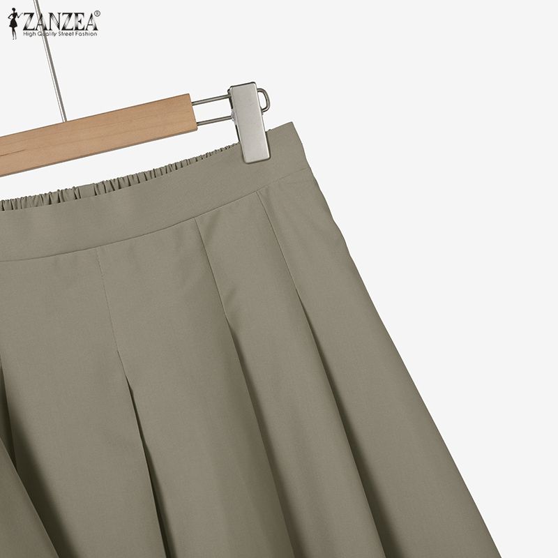 ZANZEA Женские повседневные костюмы из двух предметов: блейзер с длинным рукавом и юбка миди