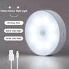 Motion Sensor LED Light USB Nightlights Chargeable Lamp for Kitchen Bedroom Stairs Hallway Cabinet Closet Wardrobe Night Lights