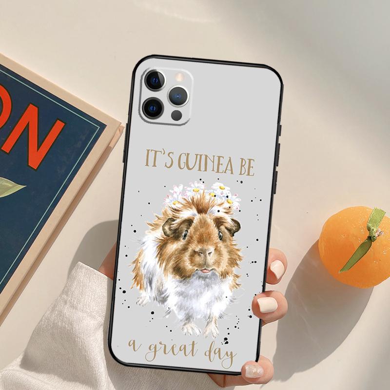 Animal Guinea Pig Funda Case For iPhone 16 15 14 Pro Max 11 12 13 Pro Max Mini XR 16 15 Plus 16e Phone Cover