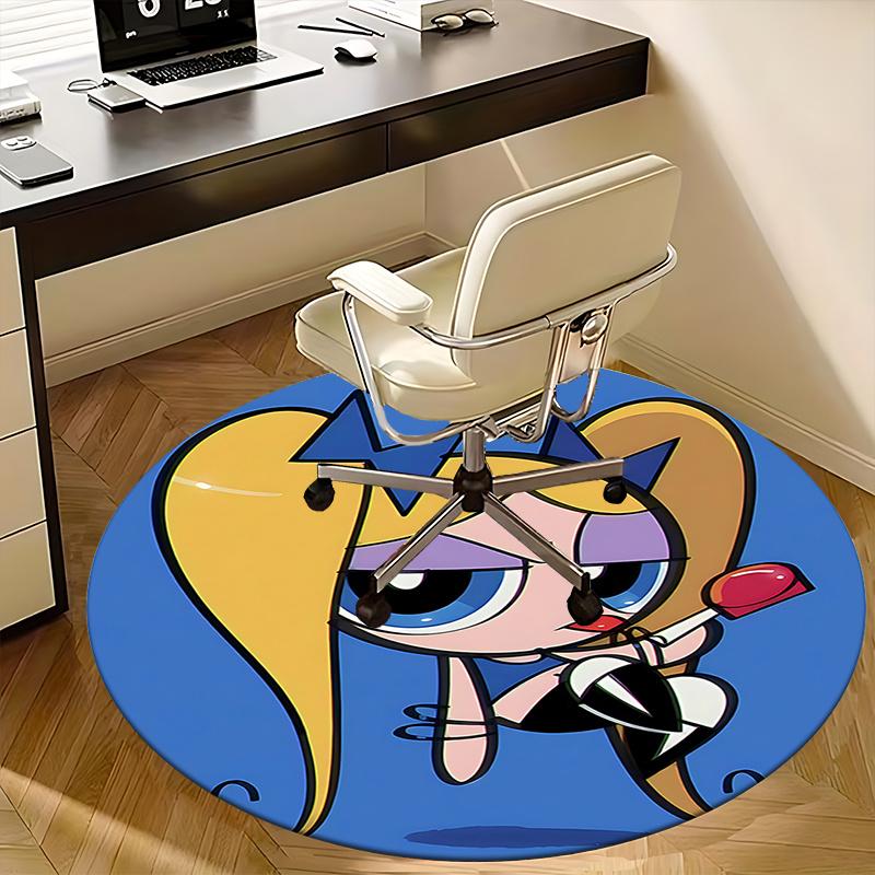Powerpuff Girls Chair Mat Round Carpet - Home Decor, Sofa Rug, Office Mat, Gift for All Rooms0496b