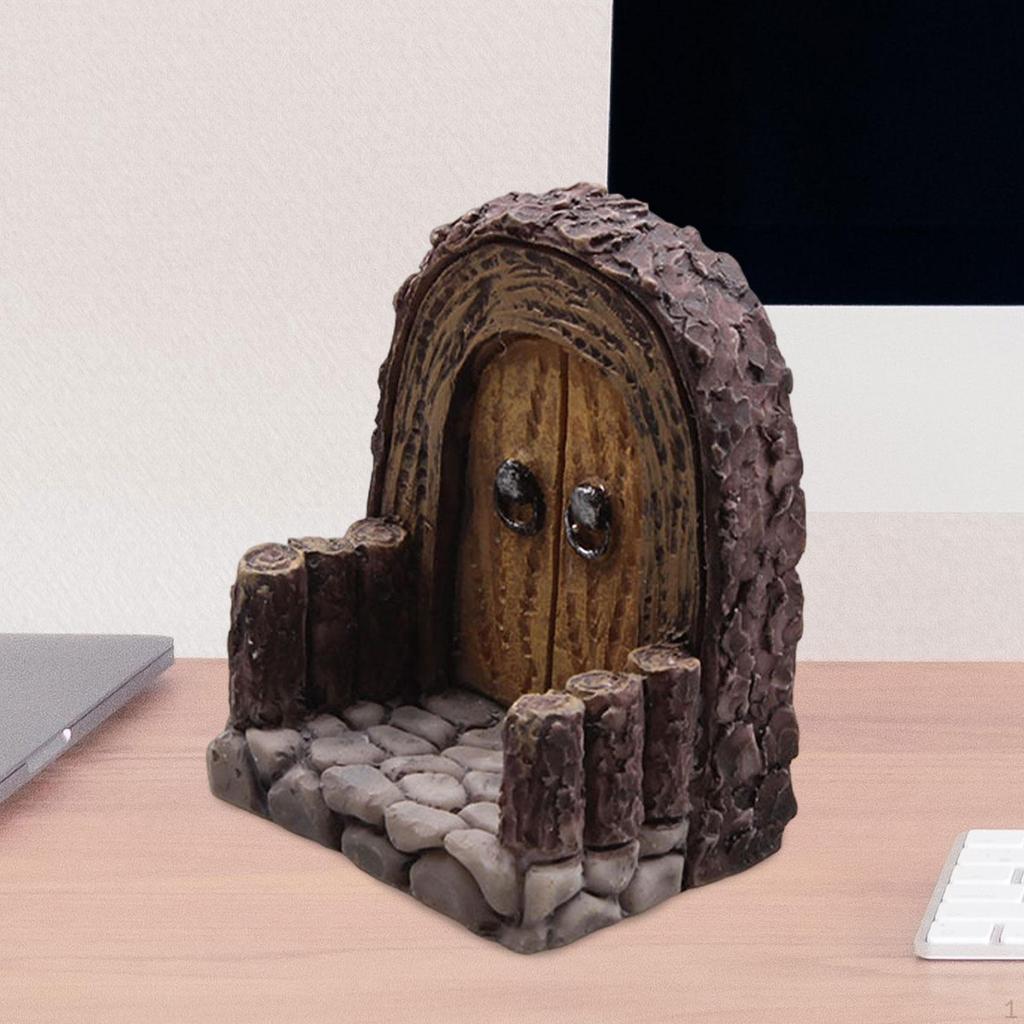 Зачарованная садовая дверь из смолы миниатюрный декор для прихожей сказочный аксессуар для улицы
