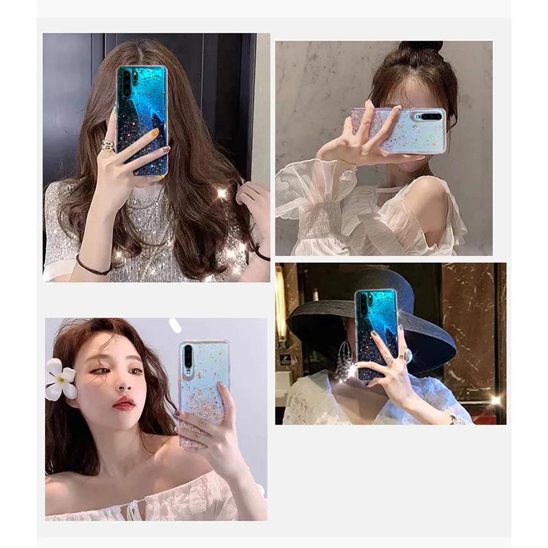 Роскошный блестящий чехол для Huawei P30 P40 P50 P20 Pro Lite Прозрачный мягкий чехол для Huawei P9 P10 Plus Противоударный чехол для задней крышки