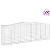 Gabion Baskets with High Arch 9 pcs 400 x 50 x 120 140 cm Galvanized Iron