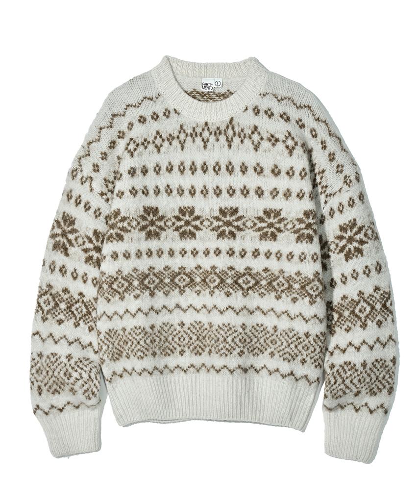 PARTIMENTO 100% Wool Nordic Knit Ivory