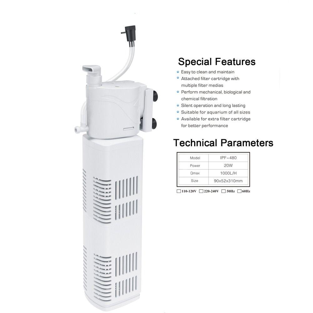 Фильтрация Фильтр для аквариума Бесшумный аэратор кислорода воздуха 3 в 1 Фильтр для аквариума для аквариума