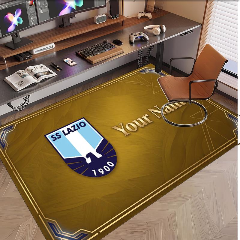 Personalized Crystal Velvet Carpet Lazio FC Pattern Non Slip Floor Rug