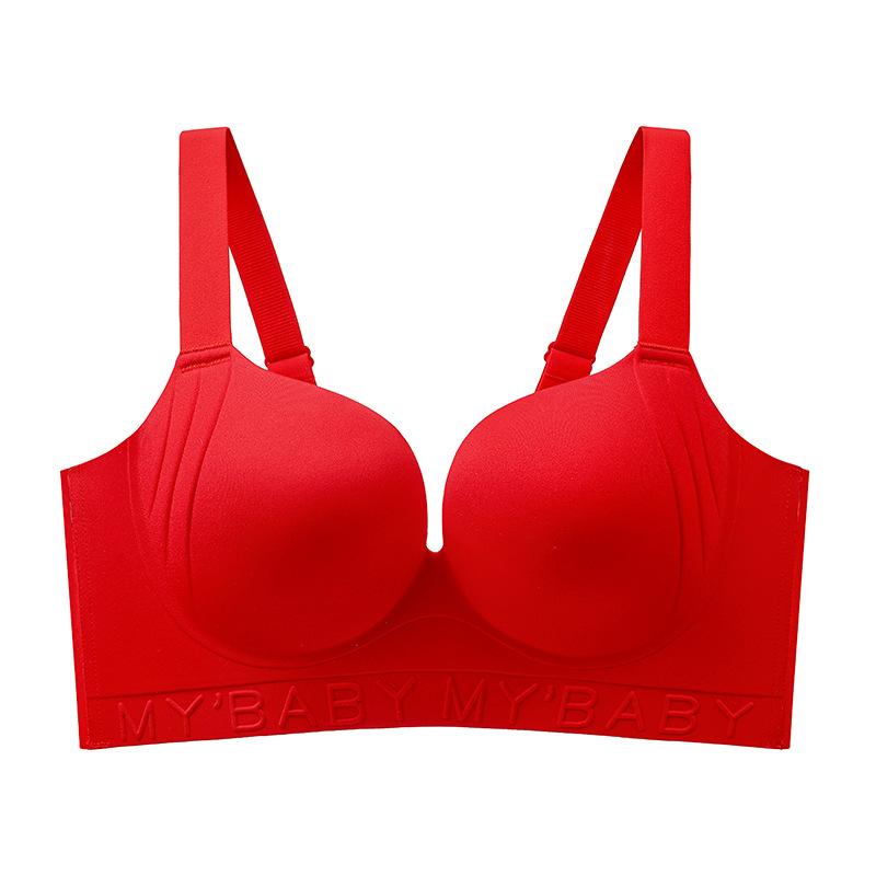 The new popular seamless bra has big breasts and small underwear. Thin women's underwear gathers and collects secondary breasts to prevent sagging