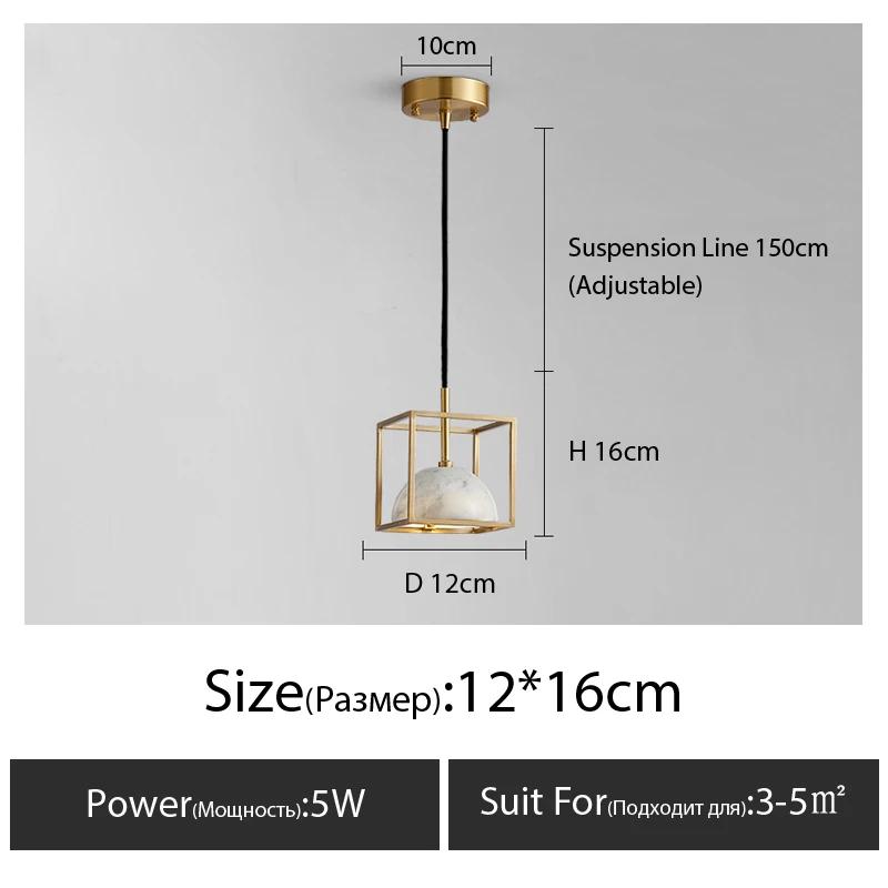 Современные минималистские подвесные светильники для спальни, ресторана, скандинавского искусства, с одной головкой, мраморные, медные, подвесные светильники для бара, украшения