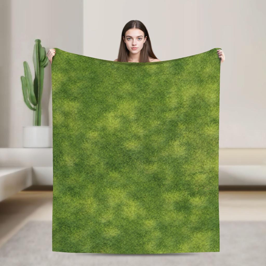 Grass Battlemat Grassland Land Greenery Blanket Quality Warm Soft Throw Blanket Winter Picnic Bedroom Novelty Bedspread
