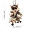 Cute Animal Keychain, Rearview Mirror Pendant Flat Acrylic Creative Bag Keychain Pendant Car Pendant
