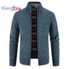 Cozy up мужской маленький воротник-стойка плюс бархатный утолщенный трикотажный кардиган свитер куртка