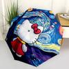 1pc Hello Kitty Starry Night Automatic Opening Folding Umbrella - Portable 3-Fold Design with Iron Frame, Perfect for Outdoor Use, Festive Gifts, Trav