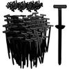 Nylon Universal Cable Tie Buckle,Heavy Duty Self-Locking Zip Ties Holder with Pin & Button Design,UV Resistant Black Zipties for Car Daily Auto