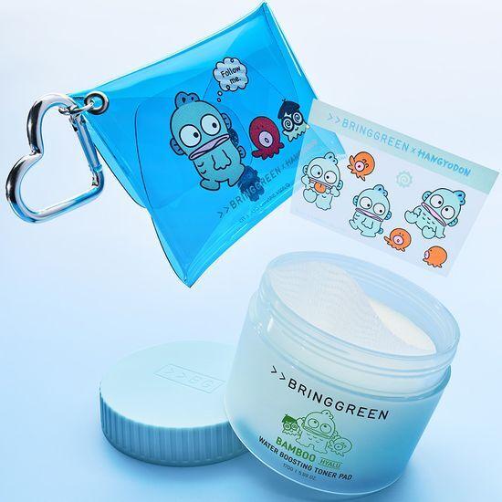 Bring Green Bamboo Hyalu Moisture Boosting Toner Pads 80-листовый план пополнения (+80 листов + бумажник для карт Hangyo-dong и наклейка)