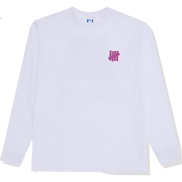 UNDEFEATED Five Bar Official Spring New American Retro ICON Classic Logo Long-Sleeve T-Shirt, White, L