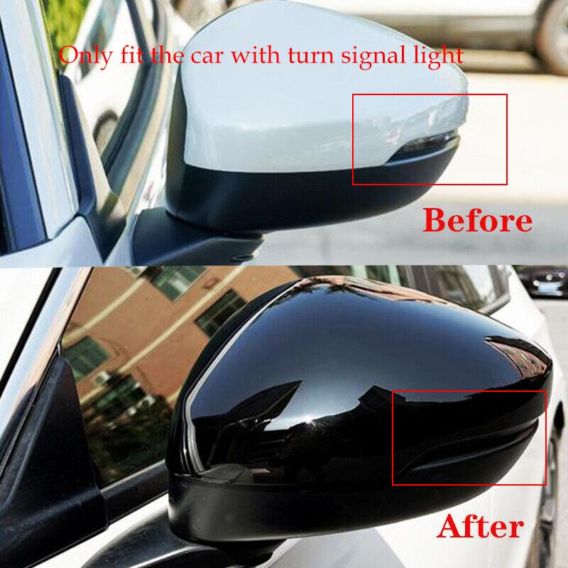 For Honda Civic 11th Gen 2PCS Carbon Fiber Look Add-on ABS Car Side Door Rear View Mirror Cover Cap Sticker Case Shell