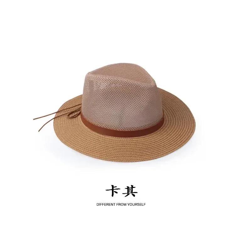 2025 New Natural Panama Soft Shaped Straw Hat Summer Women/Men Wide Brim Beach Sun Cap UV Protection Fedora Hat