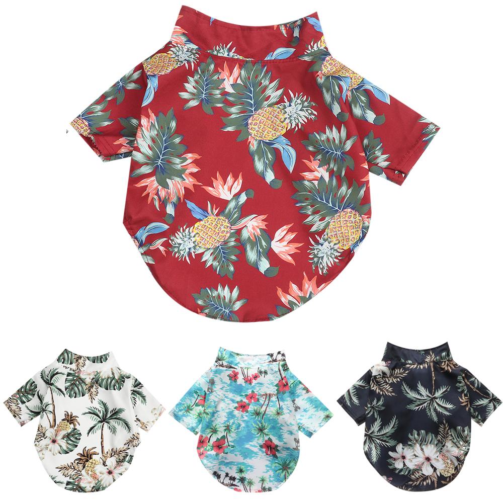 Print Hawaiian Pet Clothes Pet Summer Shirt Dog T-Shirts Pet Dog Clothes Pet Shirts Pet Dog Shirts